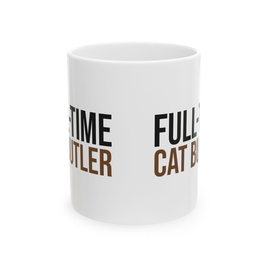 Funny Cat Mug Full-Time Cat Butler Coffee Cup For Cat Lovers