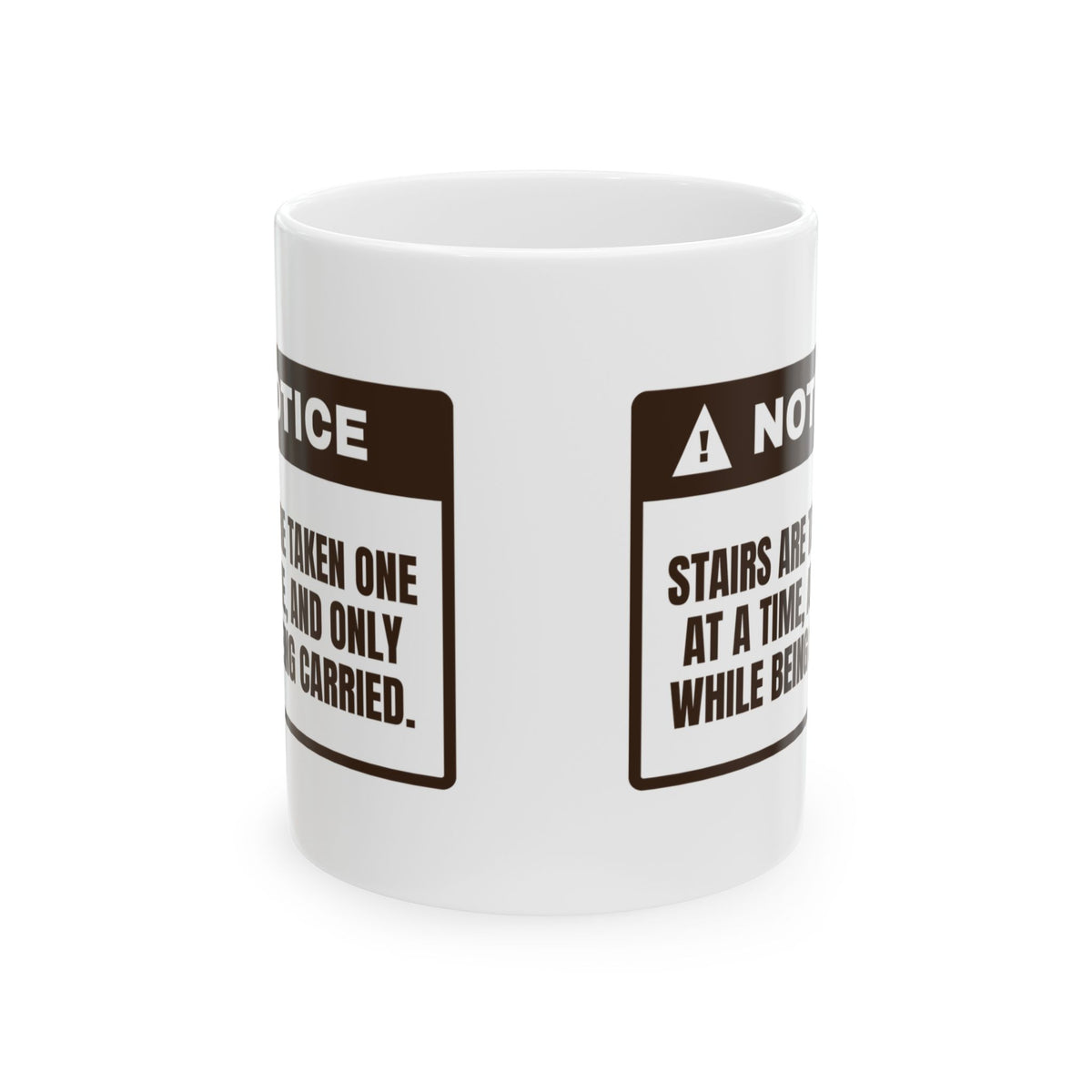 Funny Dachshund Coffee Mug Stairs Taken While Being Carried Warning