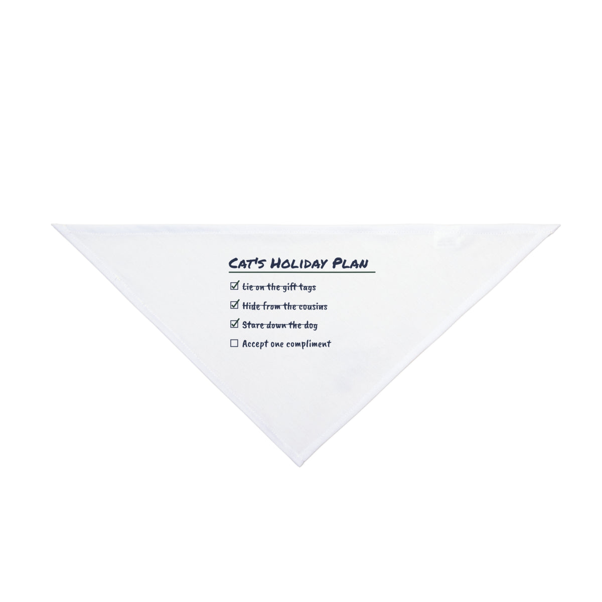 Funny Christmas Dog Bandana Cat's Holiday Plan Checklist For Cat Owners
