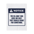 Funny In-Laws Christmas Throw Blanket Their Dog Likes Me That Counts