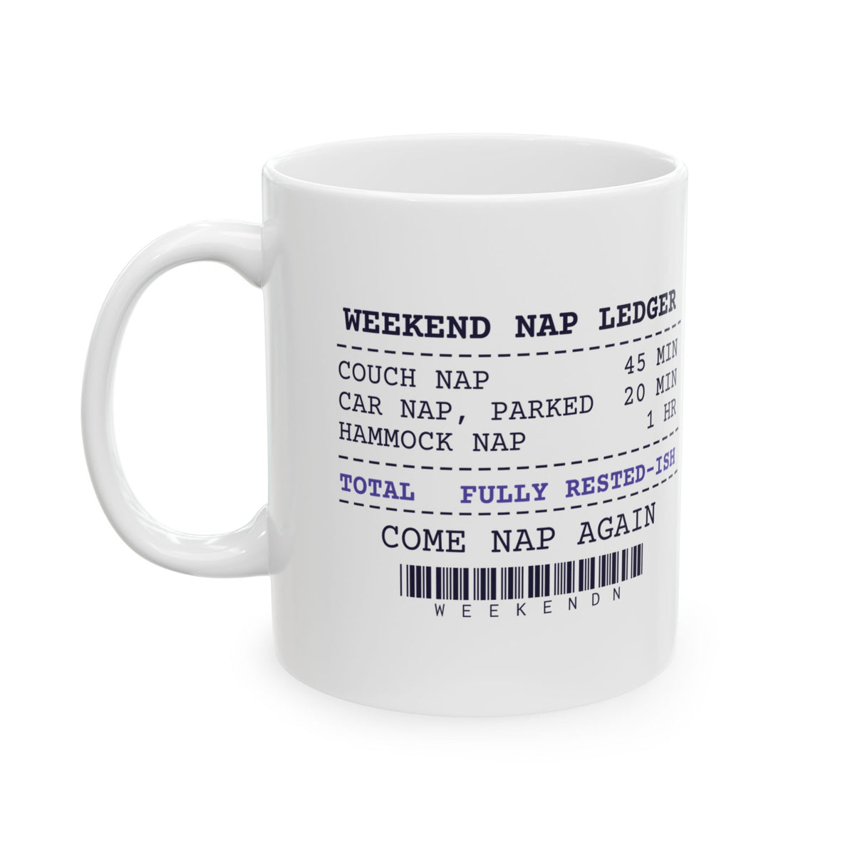 Funny Nap Coffee Mug Weekend Nap Ledger Receipt For Nap Lovers