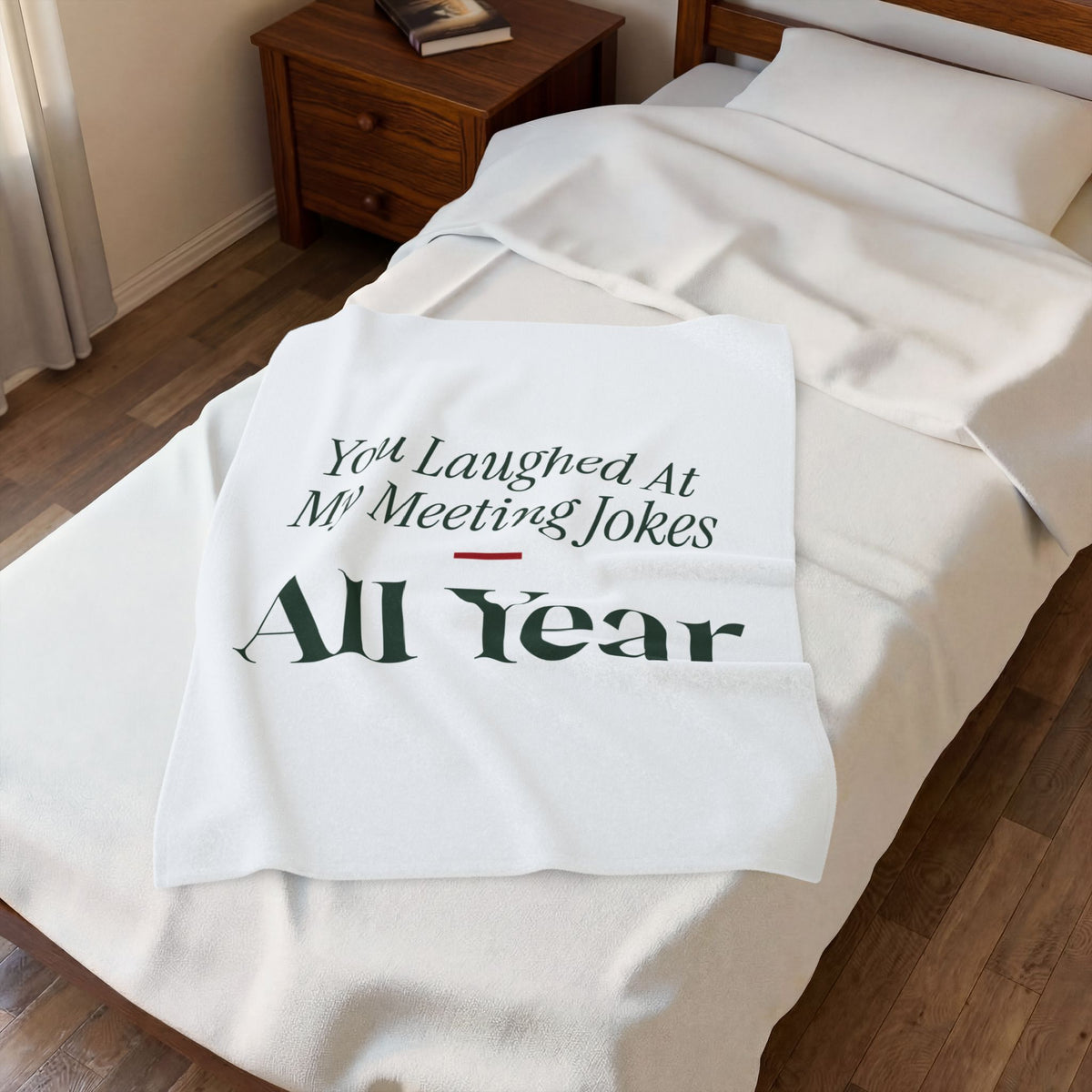 Funny Coworker Christmas Throw Blanket You Laughed At My Meeting Jokes