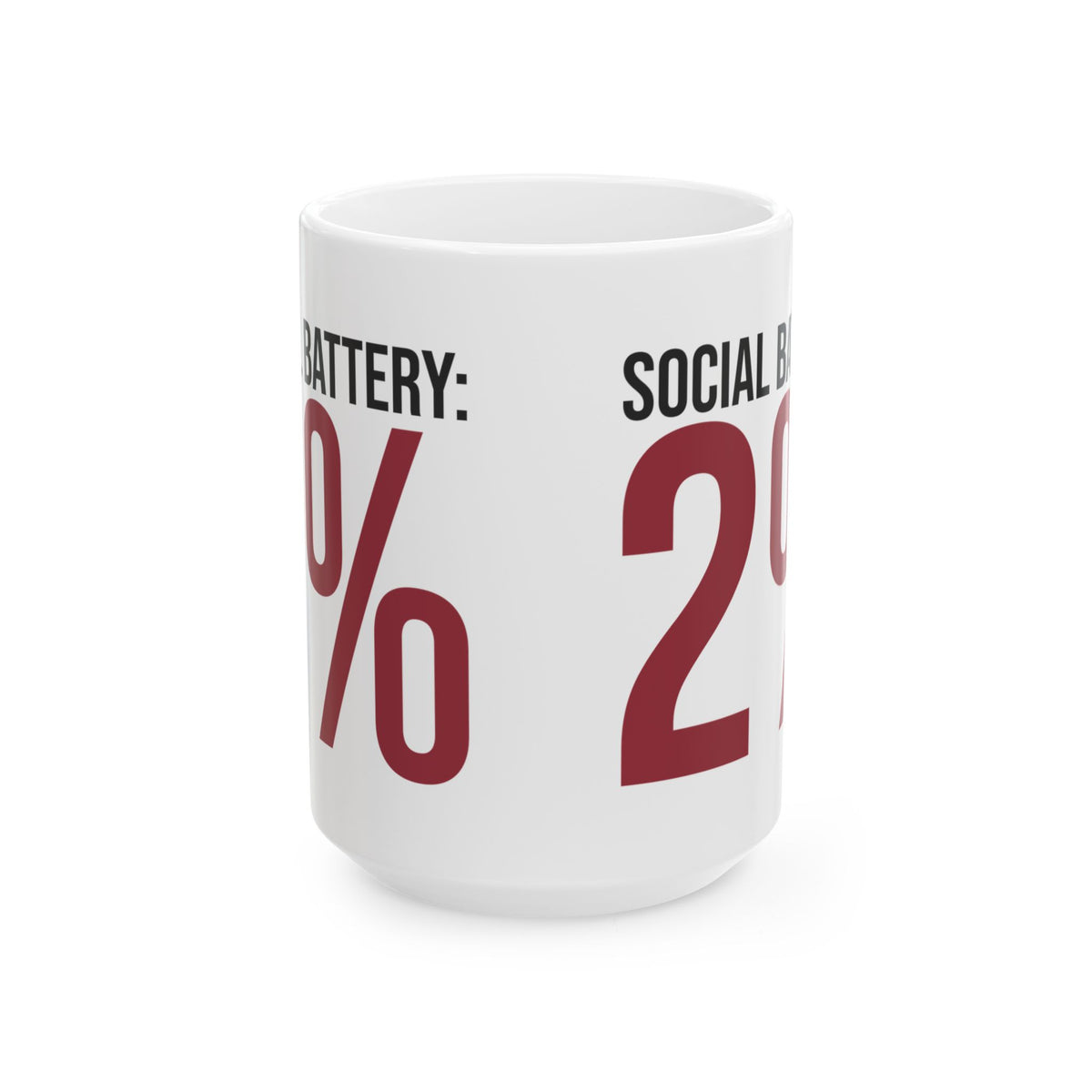 Funny Introvert Coffee Mug Social Battery 2% For Her Him