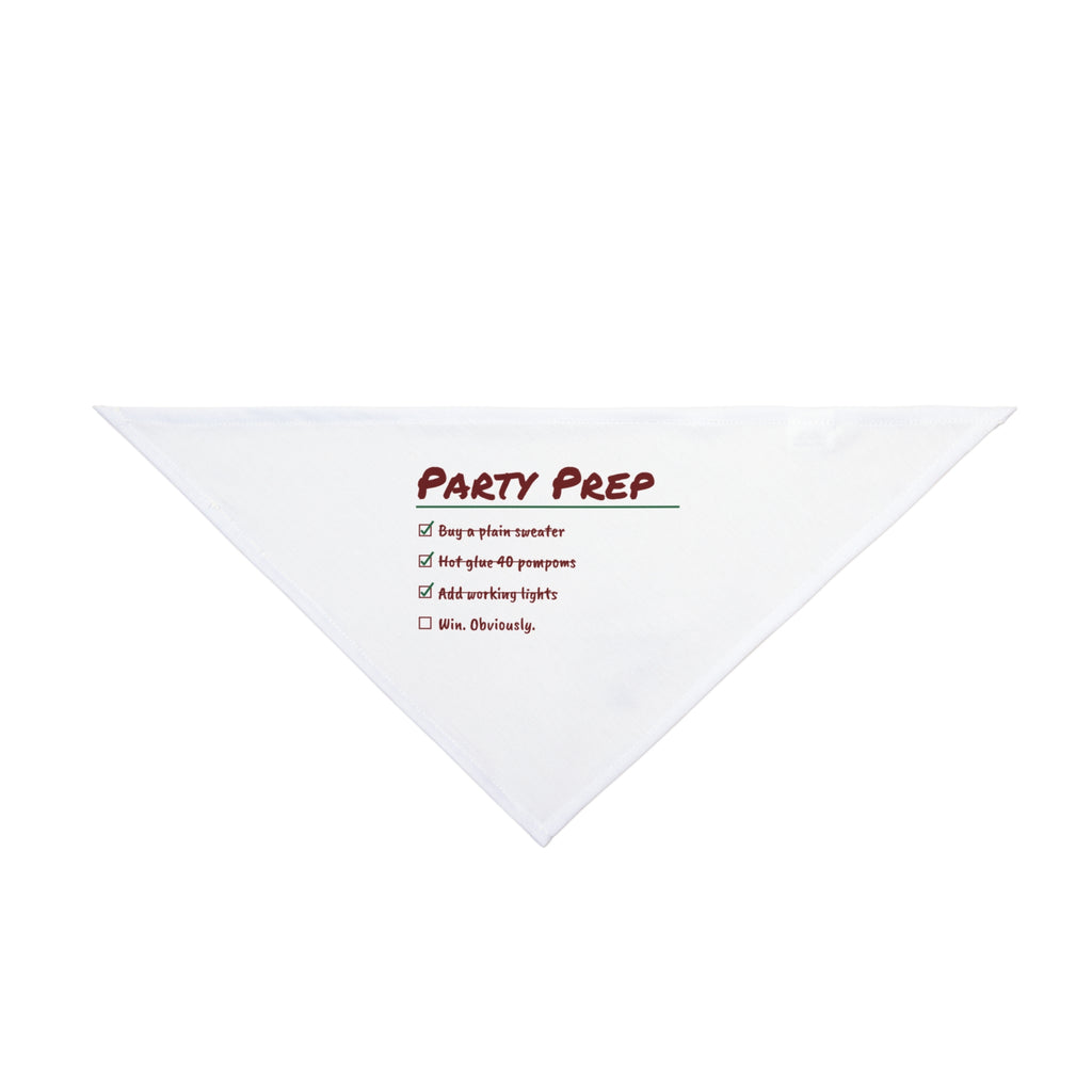 Funny Ugly Sweater Dog Bandana Hot Glue 40 Pompoms Checklist