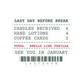 Funny Christmas Teacher Sticker Six Candles Four Lotions Receipt