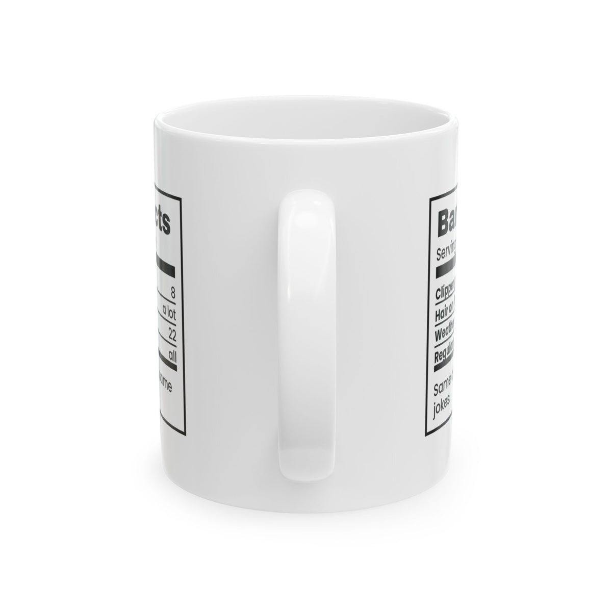 Funny Barber Coffee Mug Barber Facts Nutrition Label