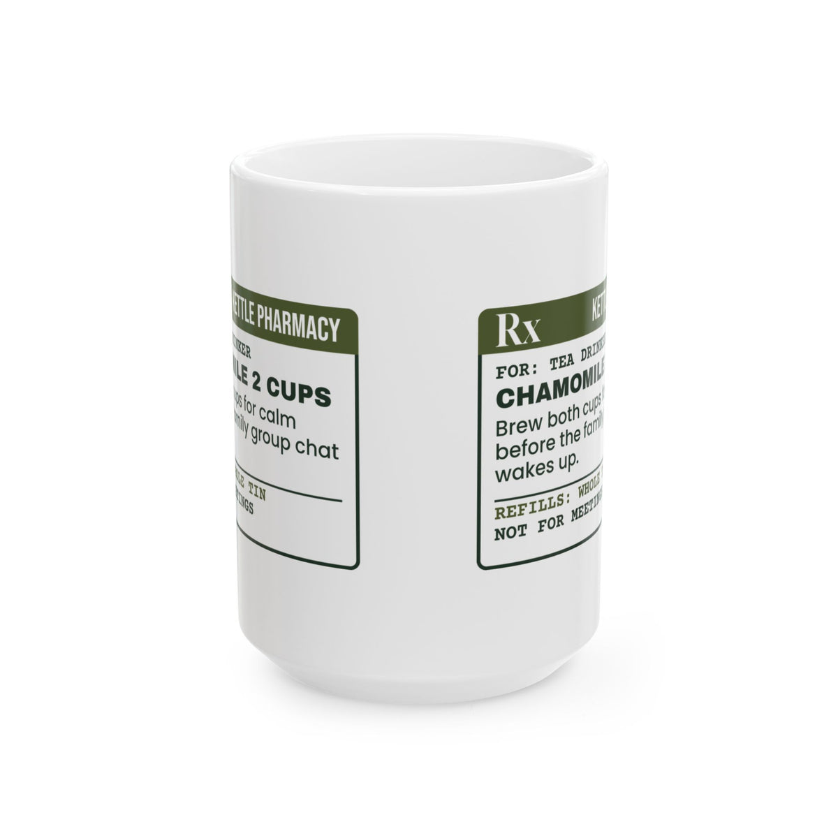 Funny Tea Lover Coffee Mug Chamomile 2 Cups Prescription For Tea Drinkers