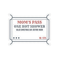 Funny Mom Christmas Sticker One Hot Shower Christmas Day Pass