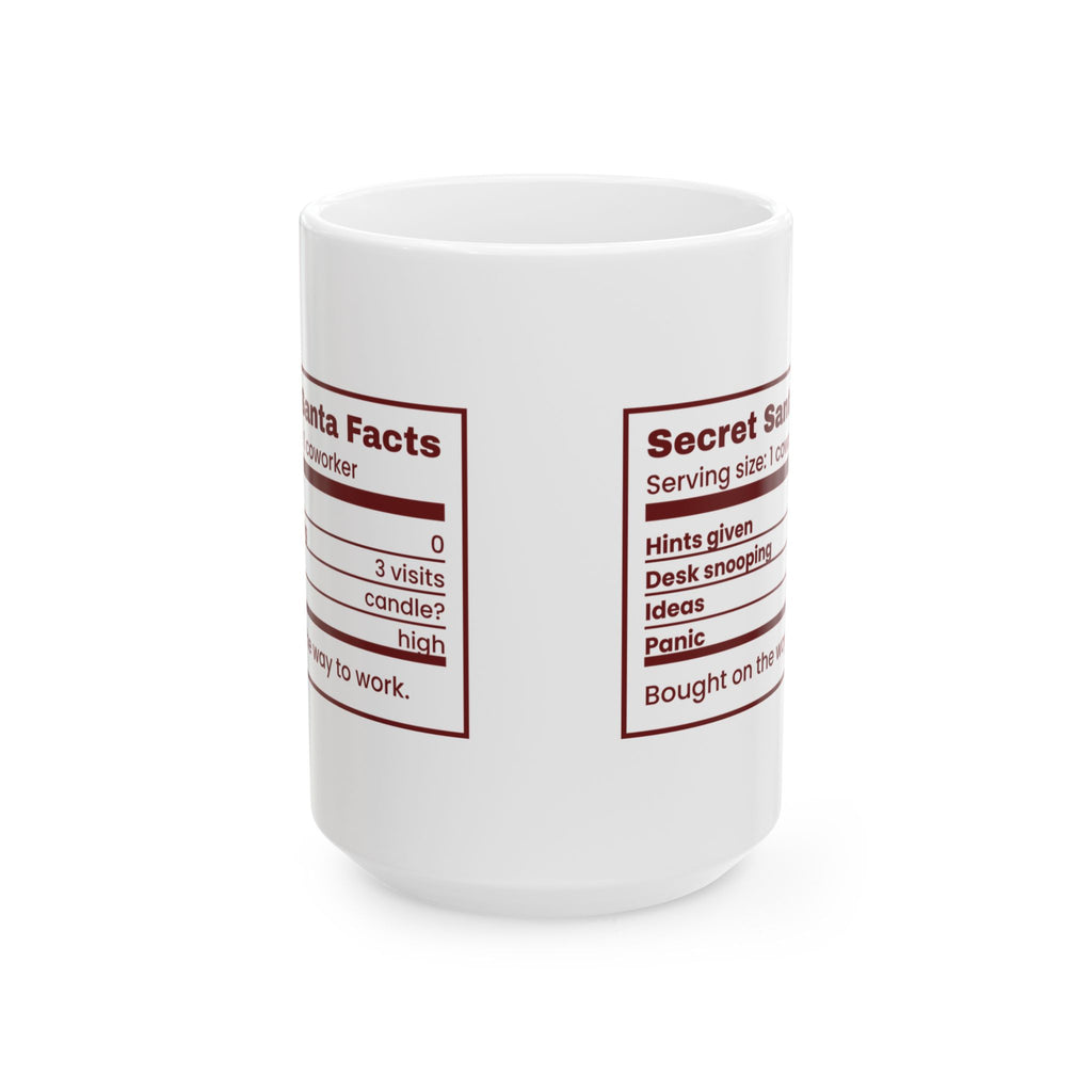 Funny Christmas Coworker Coffee Mug Secret Santa Facts Label