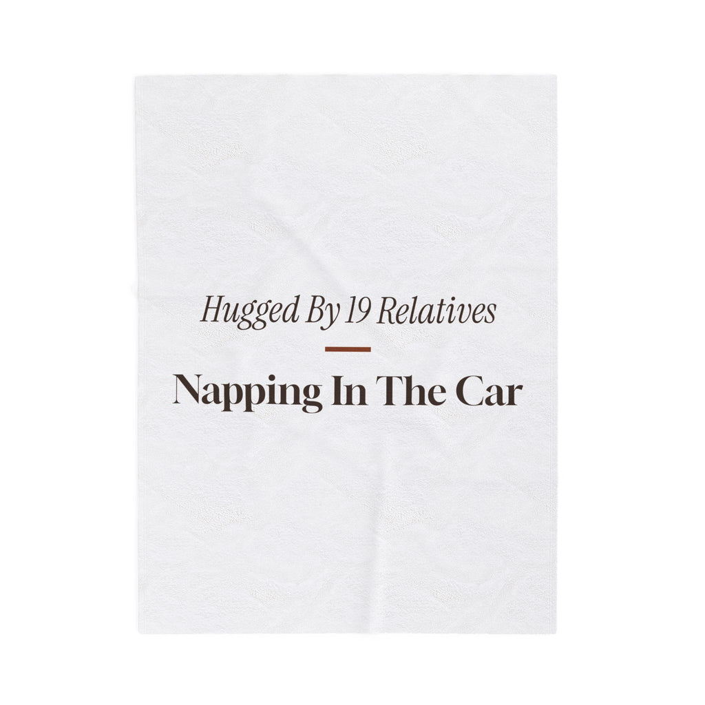Funny Christmas Introvert Throw Blanket Hugged By 19 Relatives