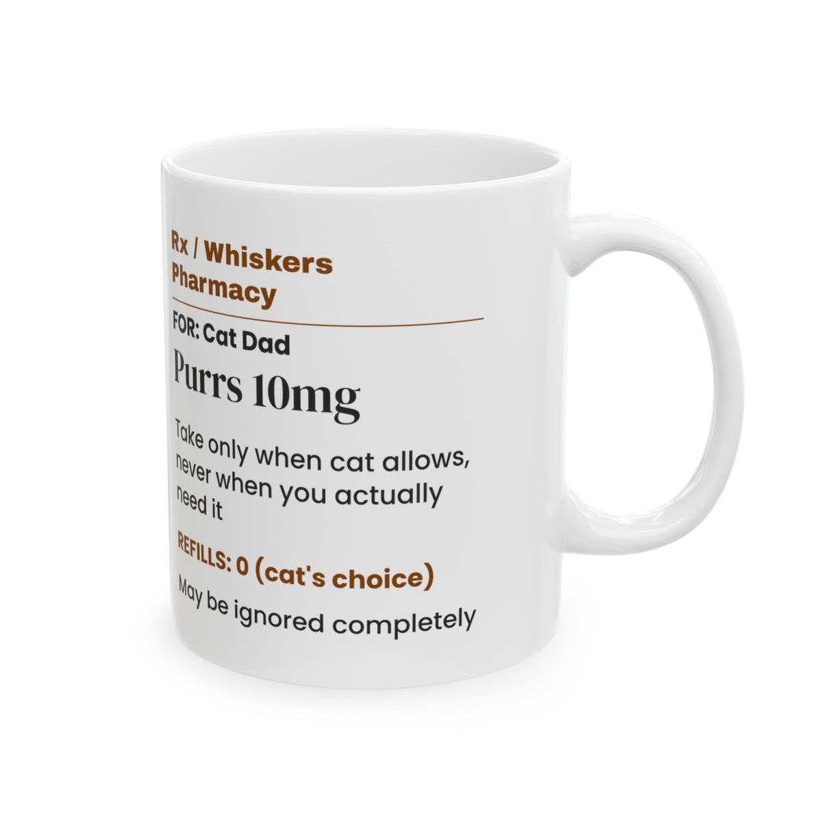 Funny Cat Valentine Coffee Mug Purr Prescription For Cat Dads