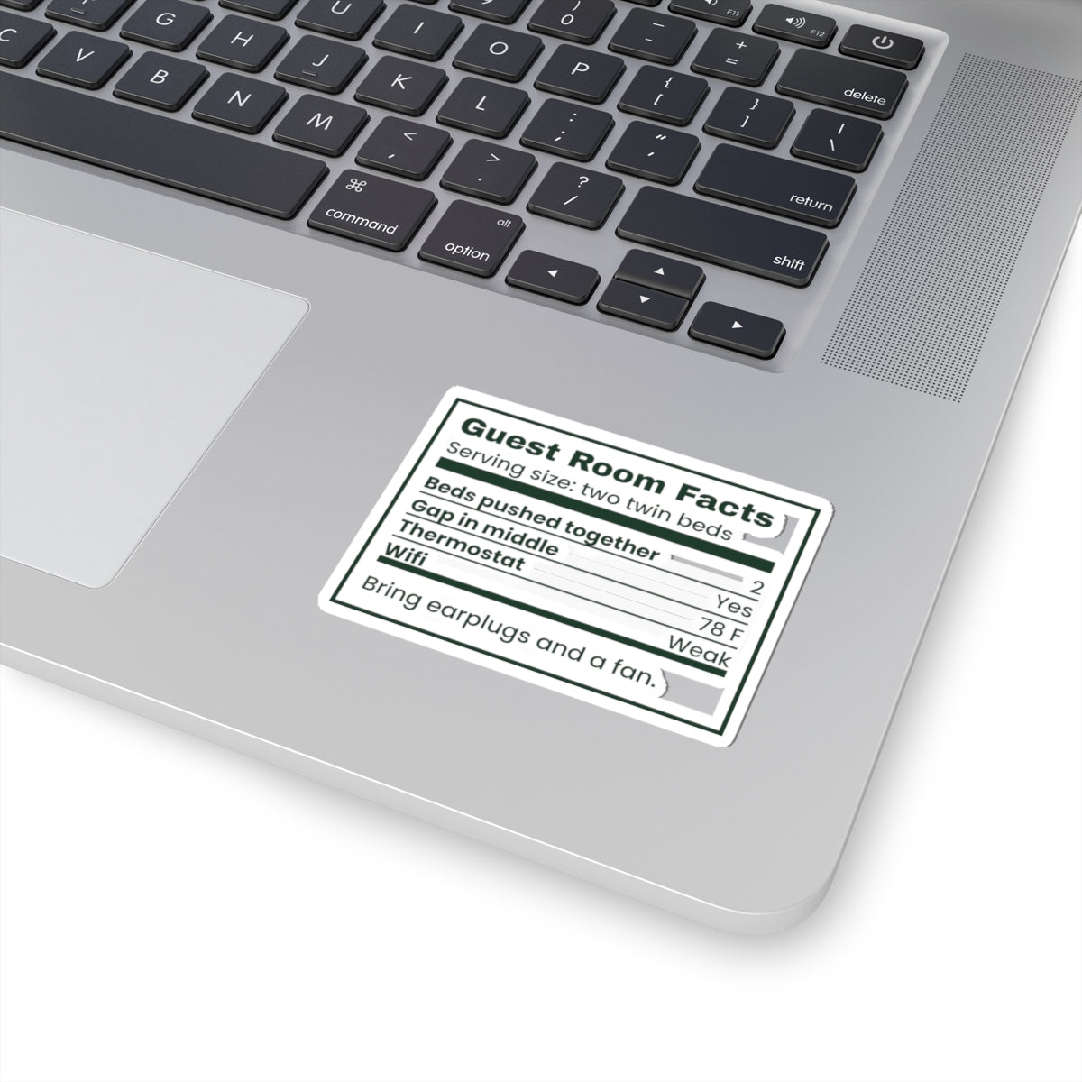 Funny Christmas In Laws Sticker Guest Room Nutrition Facts