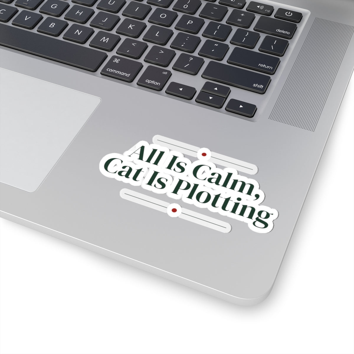 Funny Cat Christmas Sticker All Is Calm Cat Is Plotting