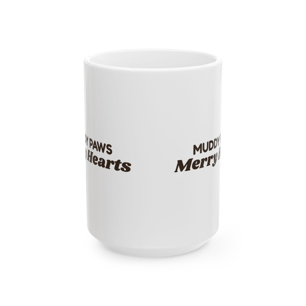 Christmas Dog Coffee Mug Muddy Paws Merry Hearts For Dog Lovers