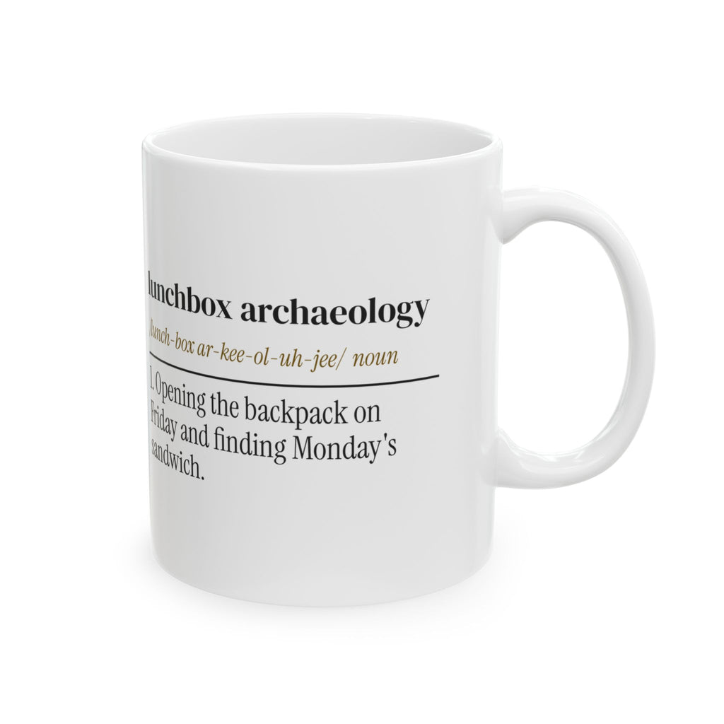 Funny Back To School Coffee Mug Lunchbox Archaeology Dictionary