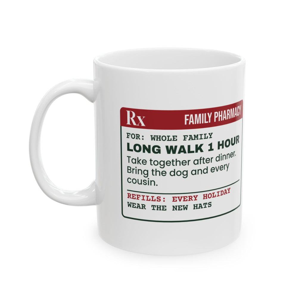 Funny Family Christmas Coffee Mug After-Dinner Walk Prescription