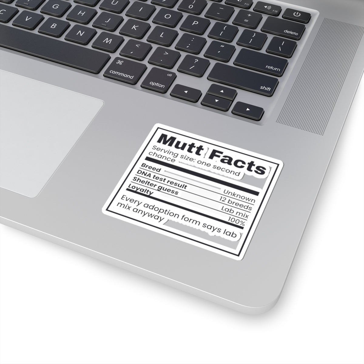 Funny Rescue Dog Sticker DNA Test Says Twelve Breeds Mutt Facts