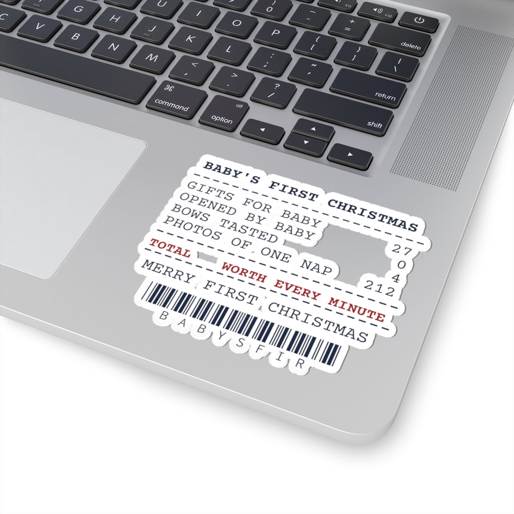 Funny Christmas Sticker Baby's First Christmas Receipt For Parents