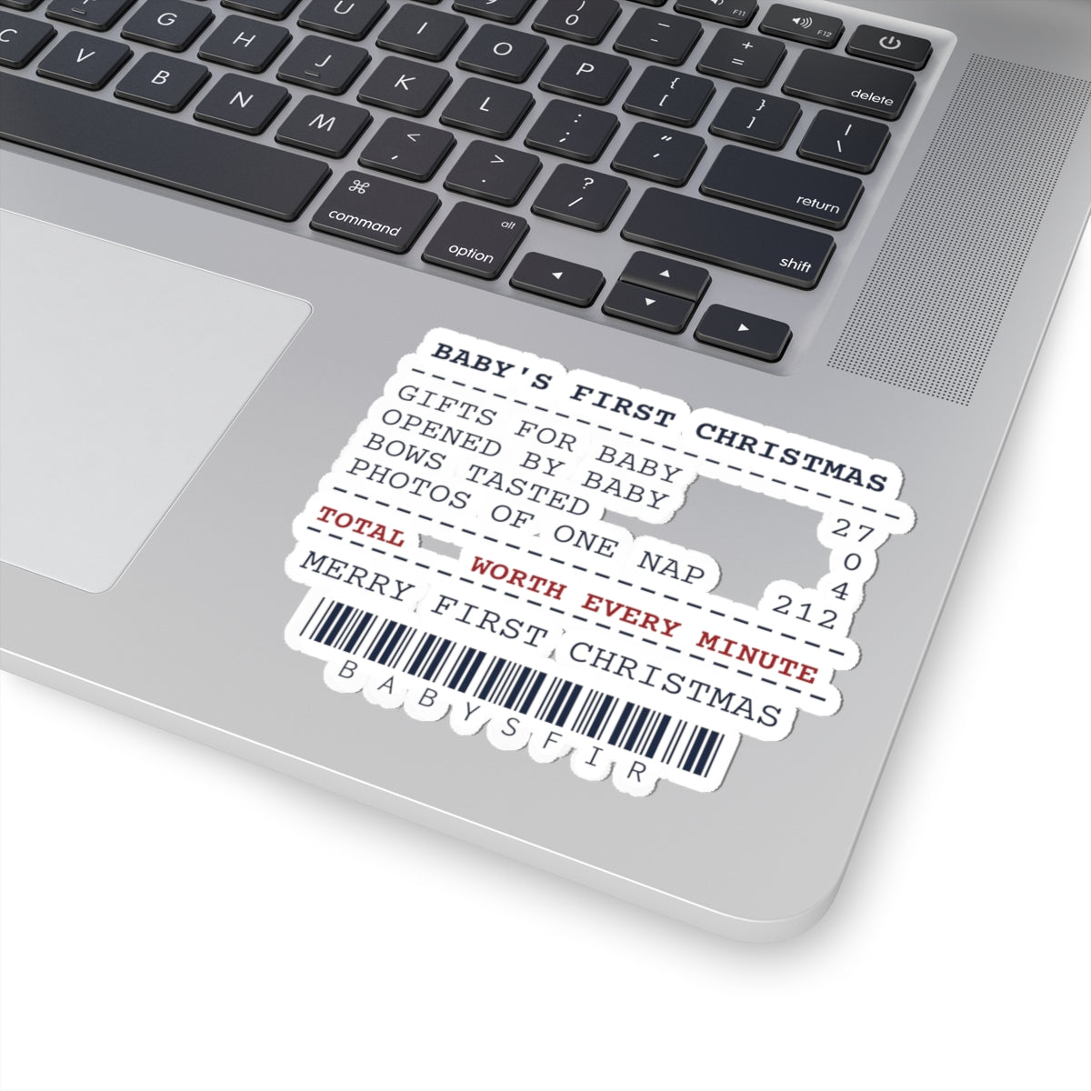 Funny Christmas Sticker Baby's First Christmas Receipt For Parents