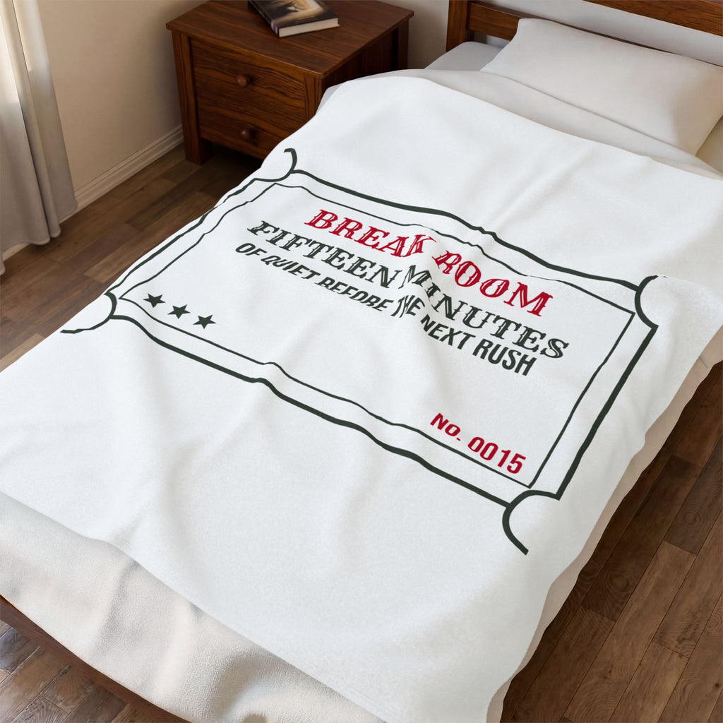 Funny Retail Christmas Throw Blanket Break Room Fifteen Minutes Ticket