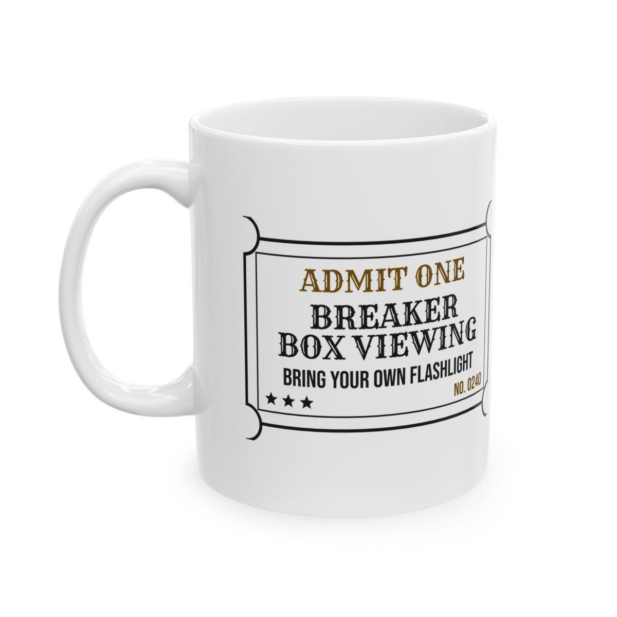 Breaker Box Coffee Mug Viewing Ticket For Electrician