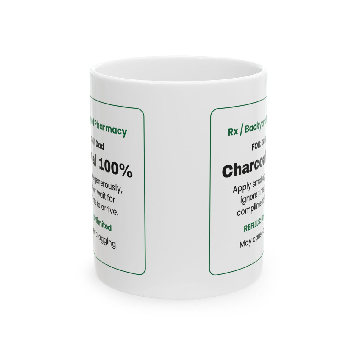 Funny Grill Dad Coffee Mug Charcoal Prescription For Dad