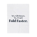 Funny Retail Christmas Throw Blanket Yes Gift Boxes No I Can't Fold Faster