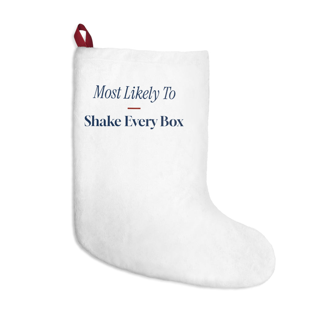 Funny Christmas Family Christmas Stocking Most Likely To Shake Every Box