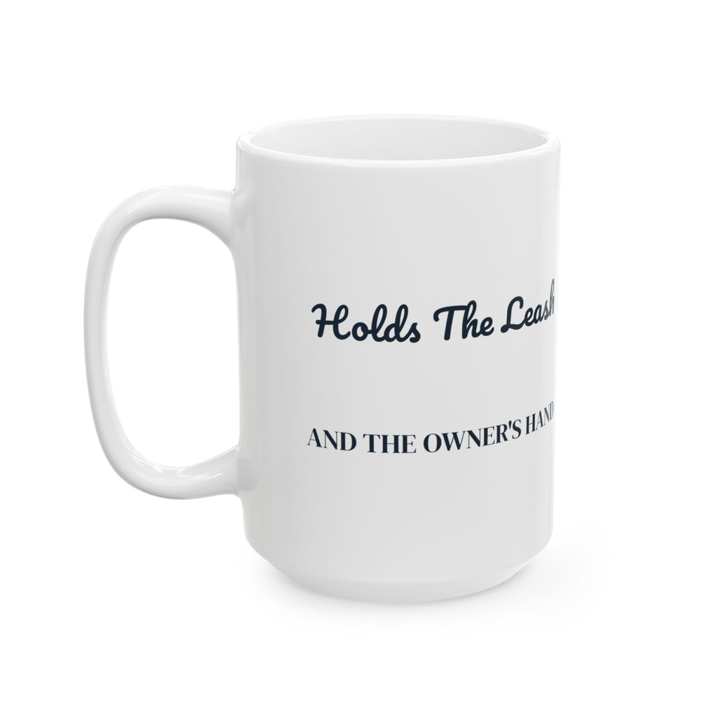 Vet Tech Coffee Mug Holds The Leash And The Owner's Hand