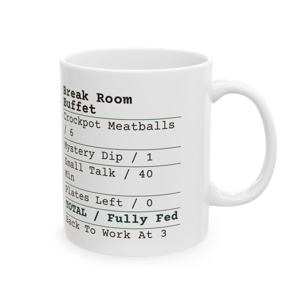 Funny Christmas Coffee Mug Break Room Buffet Receipt For Coworkers