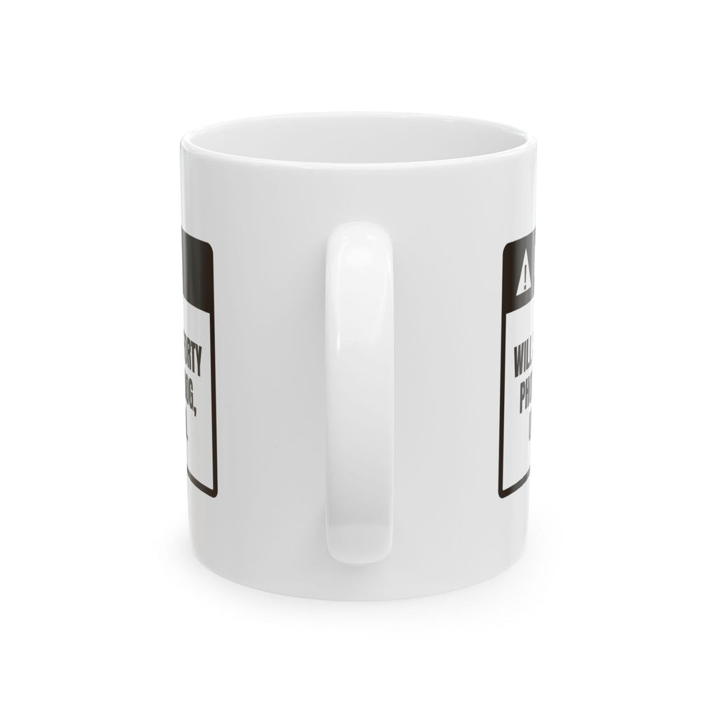 Funny Dog Dad Coffee Mug Warning Label For Dog Dads