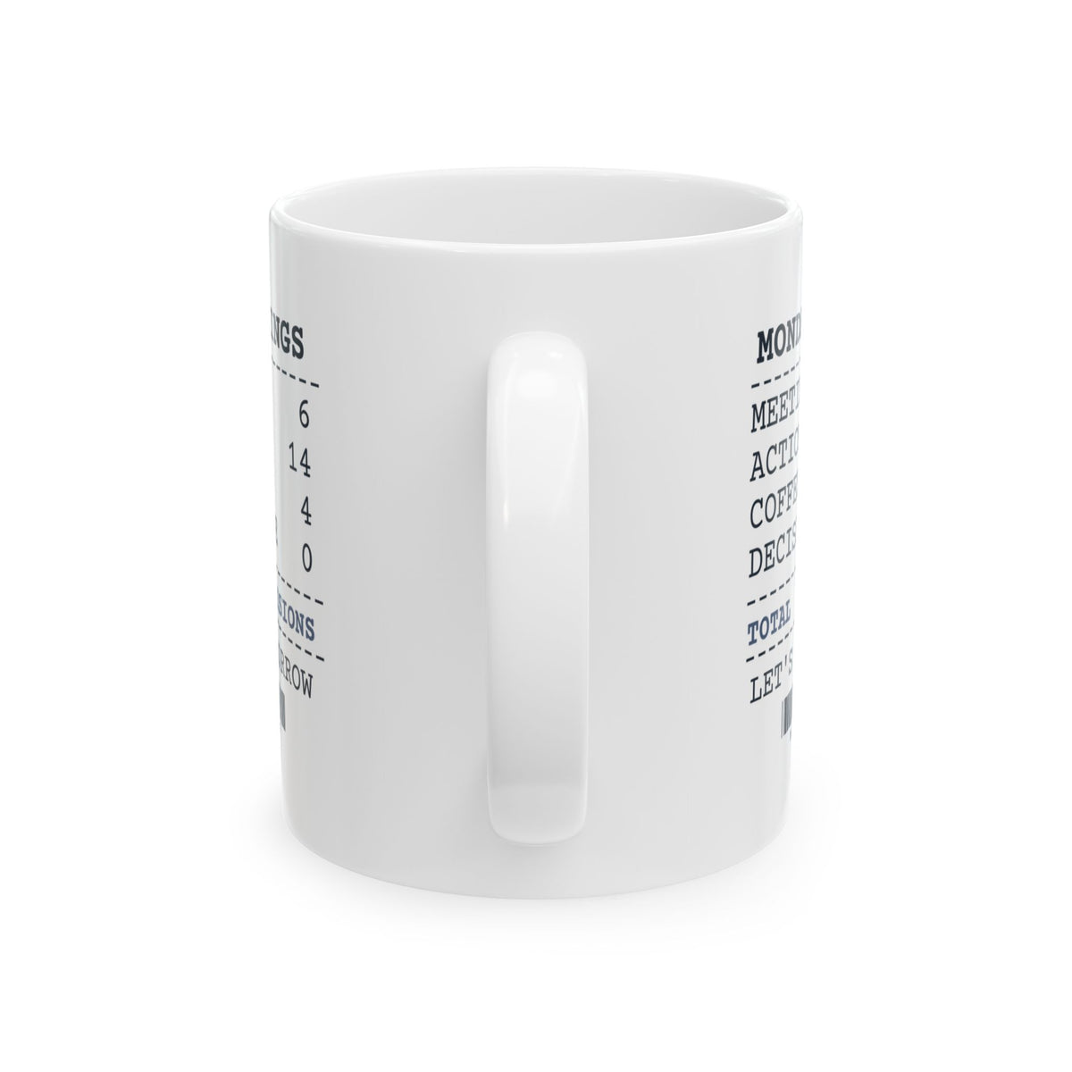 Funny Office Coffee Mug Six Meetings Zero Decisions Receipt