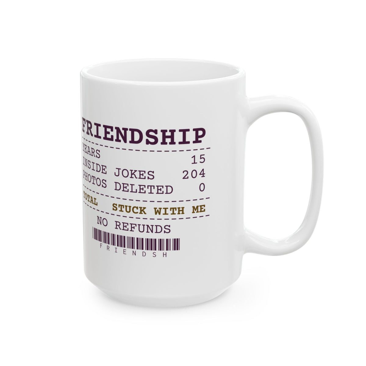 Funny Bestie Coffee Mug Fifteen Years Photos Deleted 0 Receipt For BFF