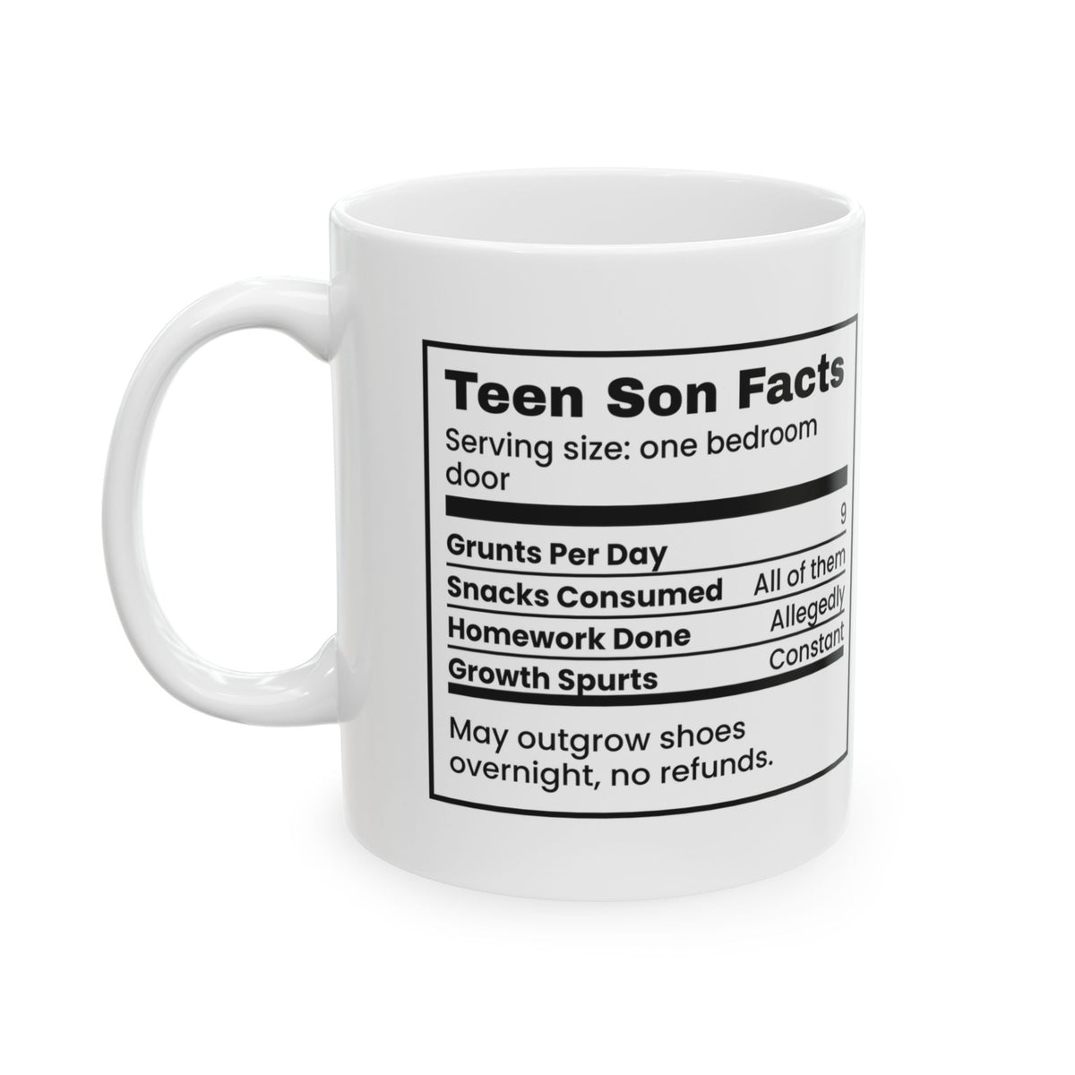 Teen Son Coffee Mug Grunts Per Day Funny