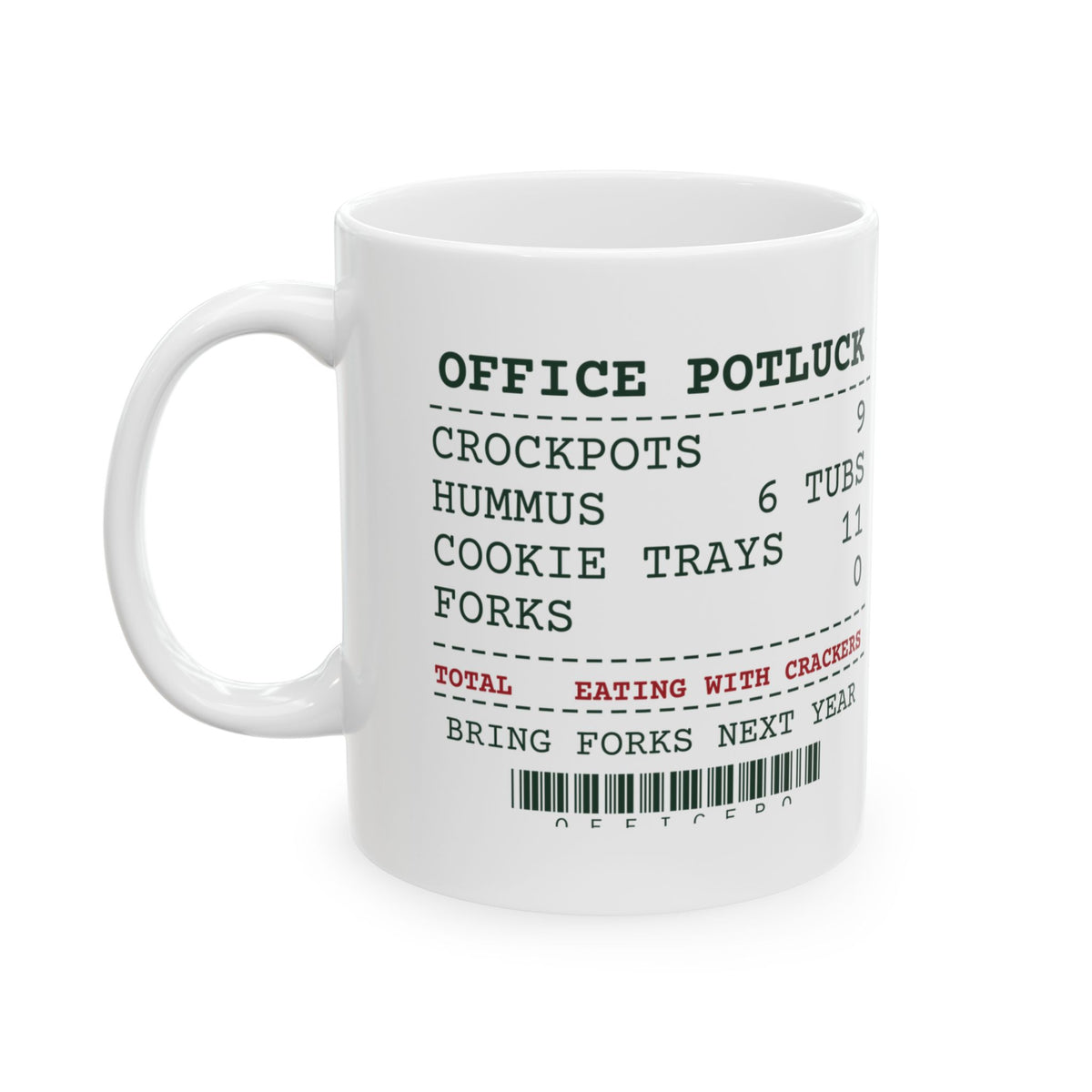 Funny Christmas Coffee Mug Office Potluck Forks 0 Receipt For Coworkers