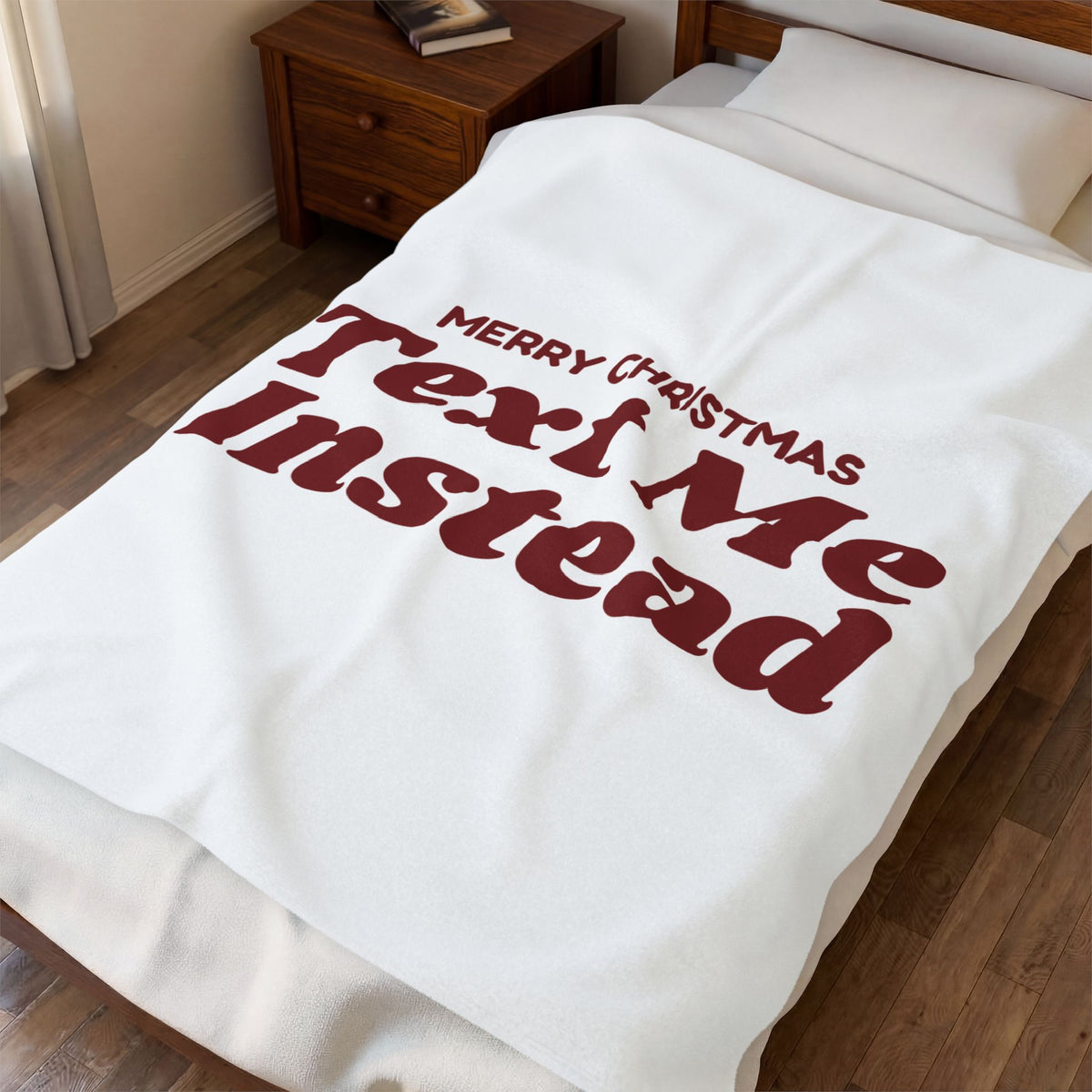 Funny Christmas Throw Blanket Merry Christmas Text Me Instead
