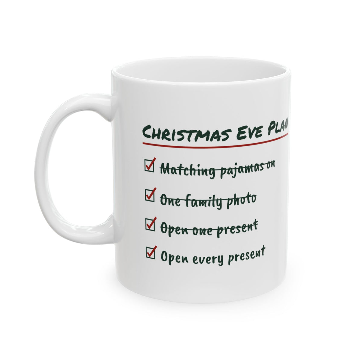 Funny Christmas Coffee Mug Christmas Eve Plan Checklist For Family