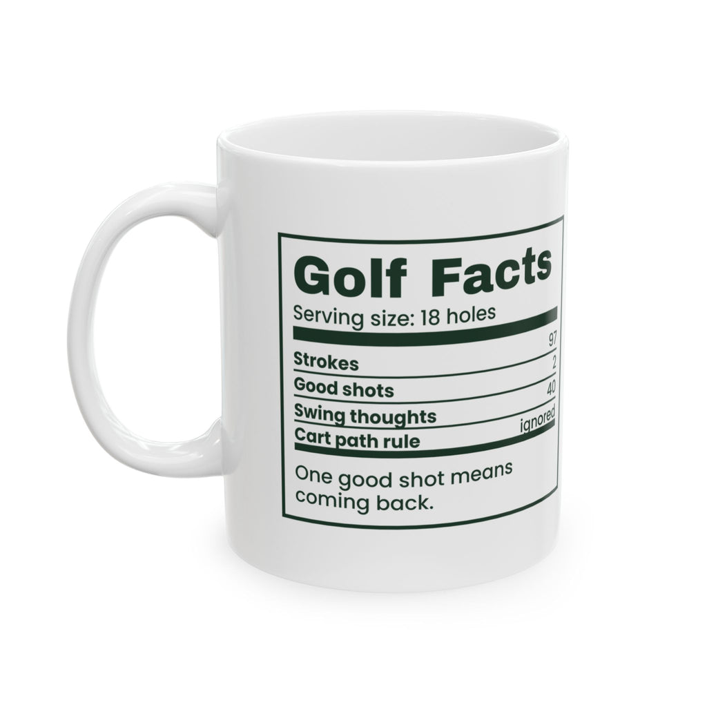 Funny Golf Coffee Mug Golf Facts Nutrition Label