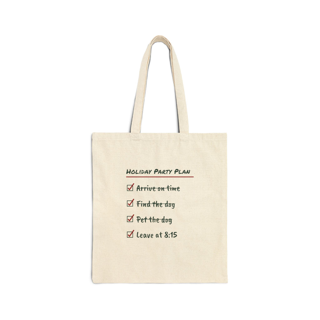 Funny Introvert Christmas Tote Bag Holiday Party Plan Leave At 8:15