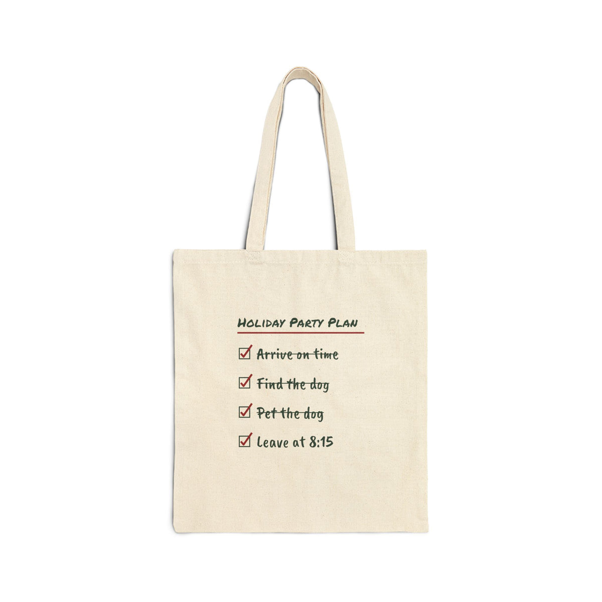 Funny Introvert Christmas Tote Bag Holiday Party Plan Leave At 8:15