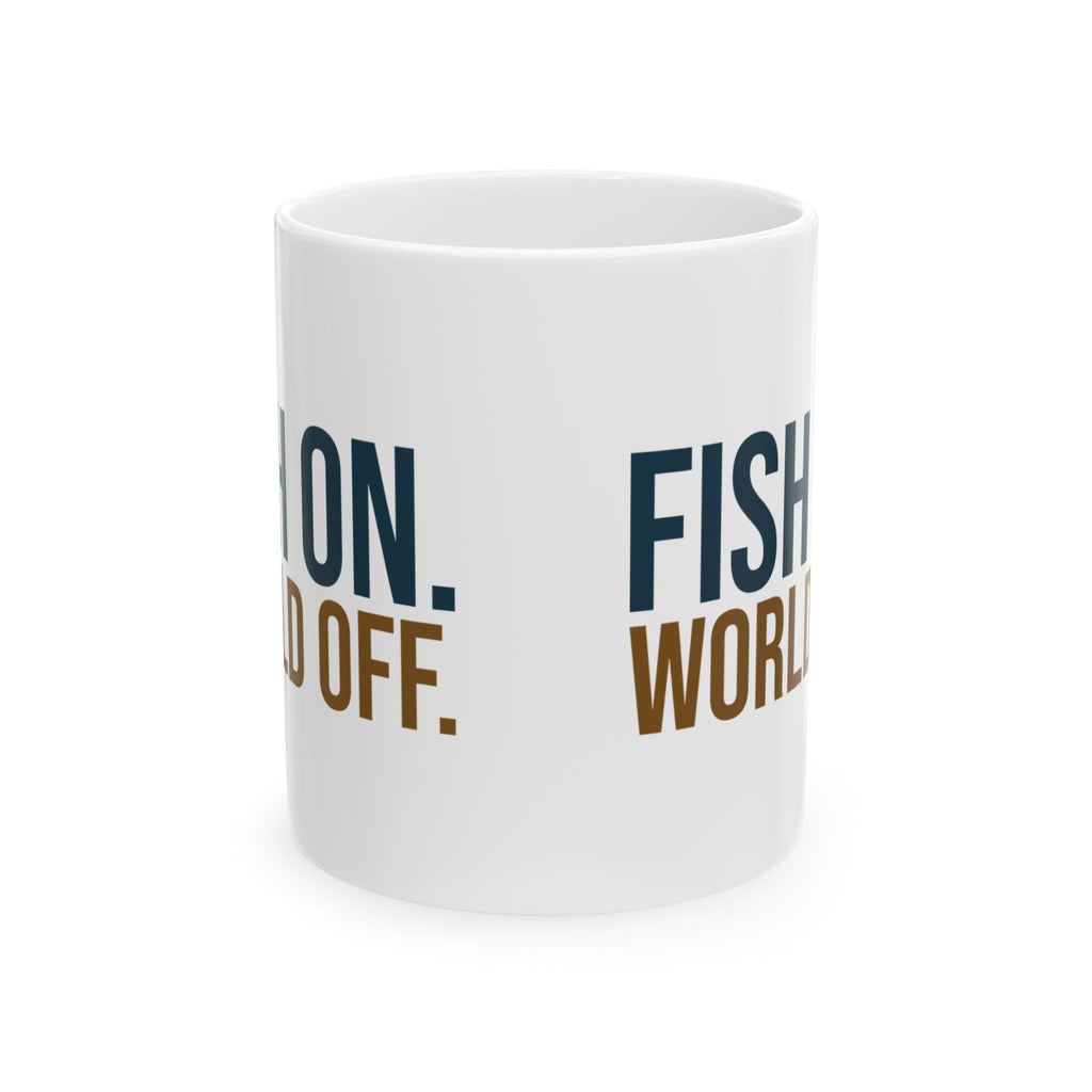 Funny Fishing Coffee Mug Fish On World Off