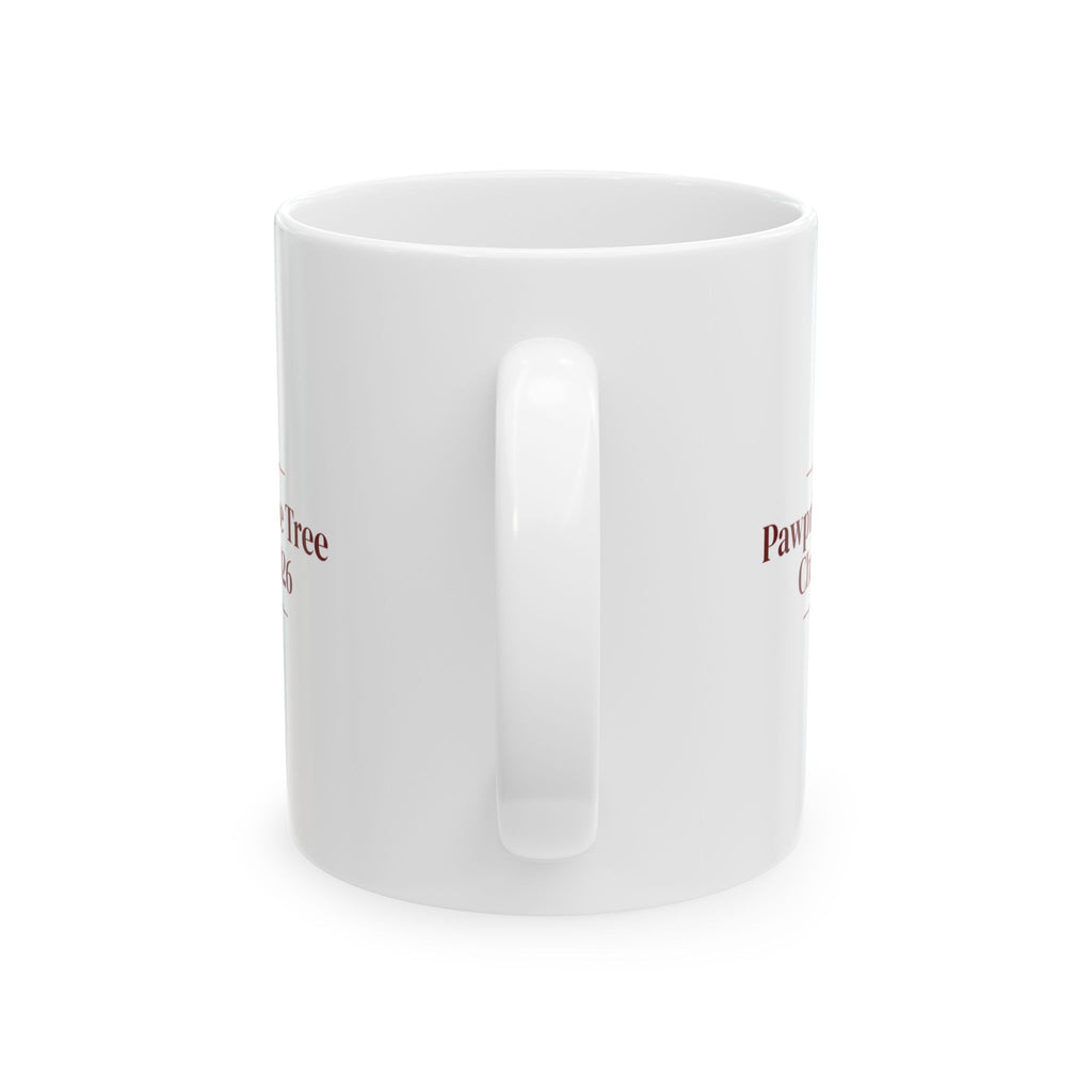 Christmas Dog Coffee Mug Pawprints By The Tree 2026