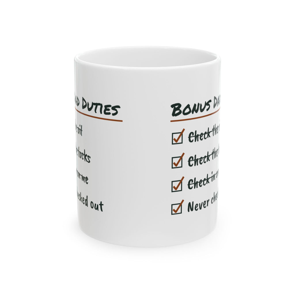 Bonus Dad Duties Coffee Mug Funny Checklist For Stepdads
