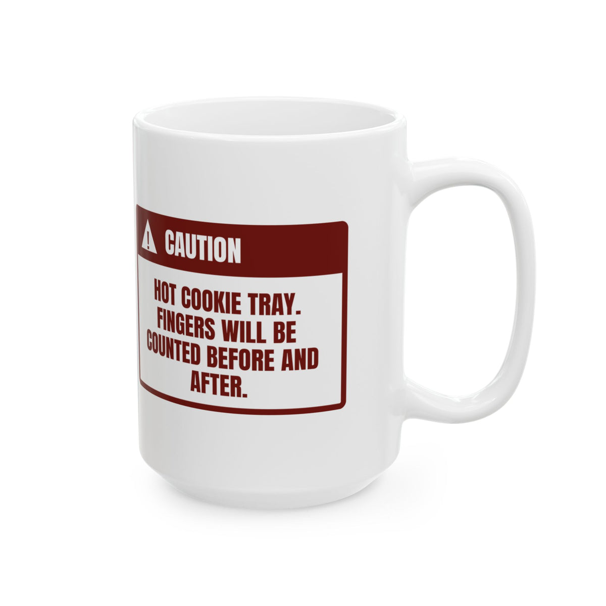 Funny Christmas Baking Coffee Mug Hot Cookie Tray Fingers Counted