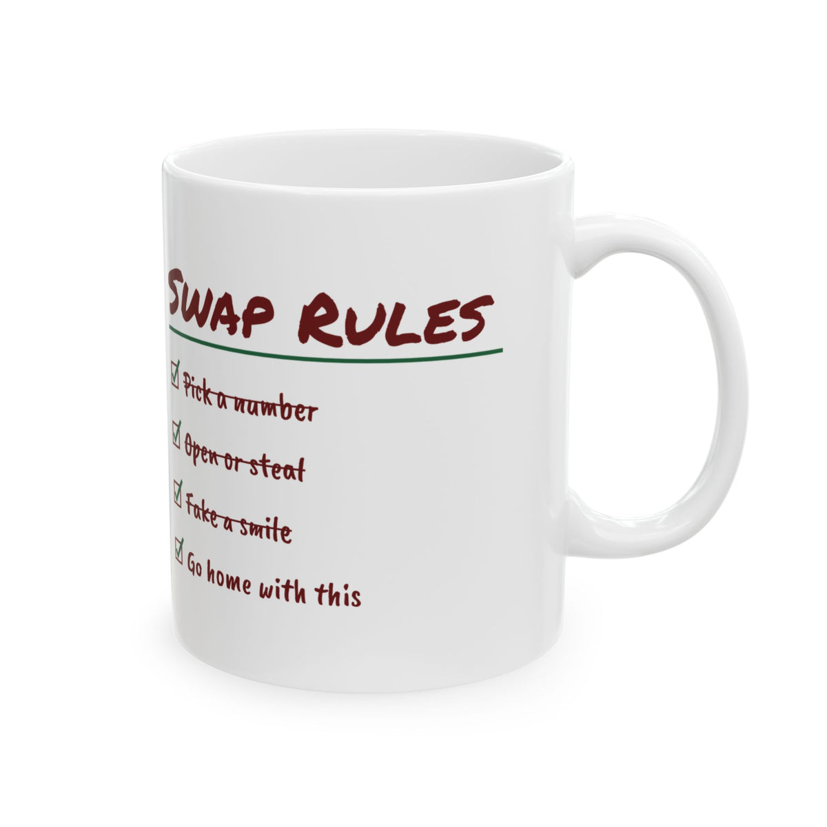 Funny White Elephant Coffee Mug Fake A Smile Go Home With This