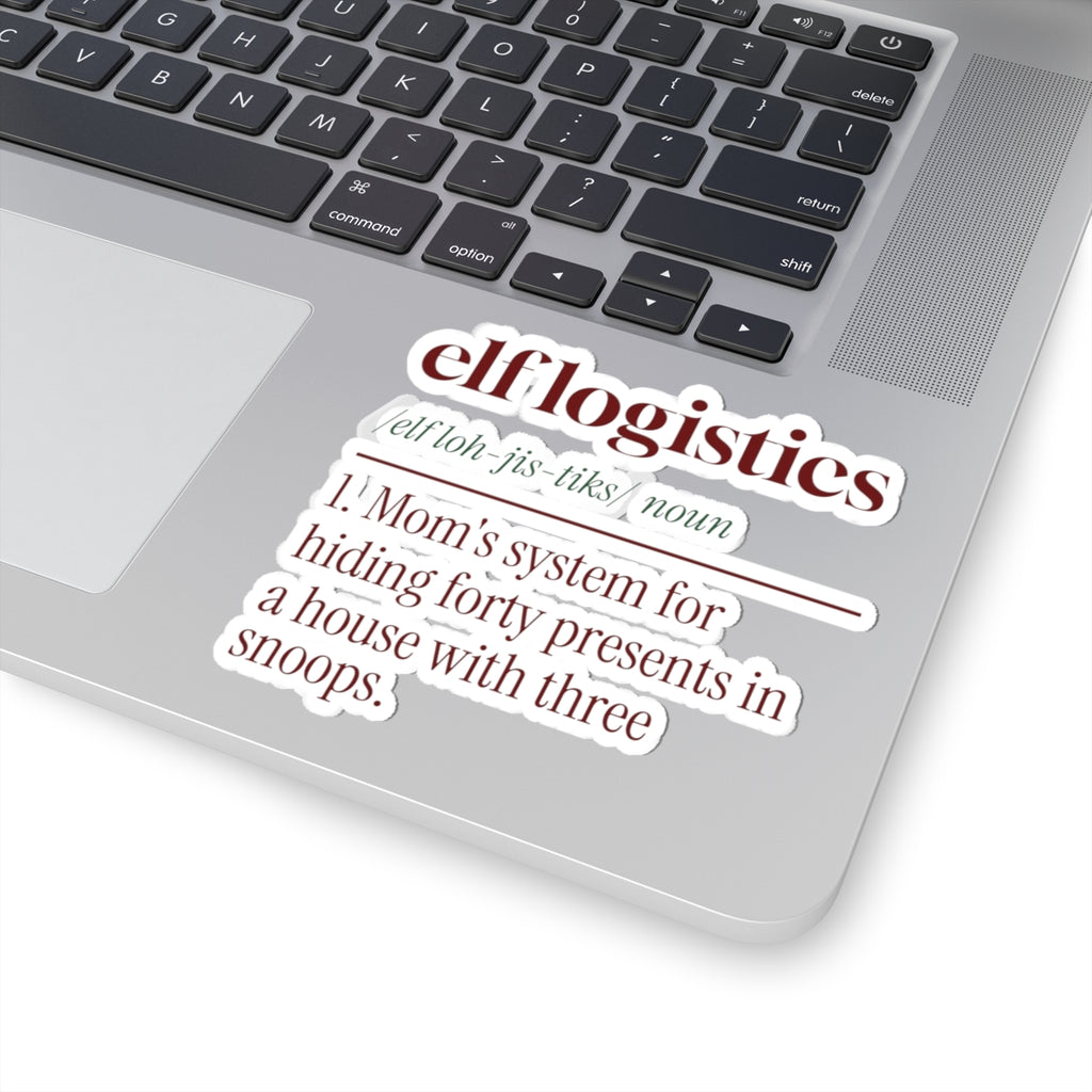 Funny Christmas Mom Sticker Elf Logistics Dictionary Definition