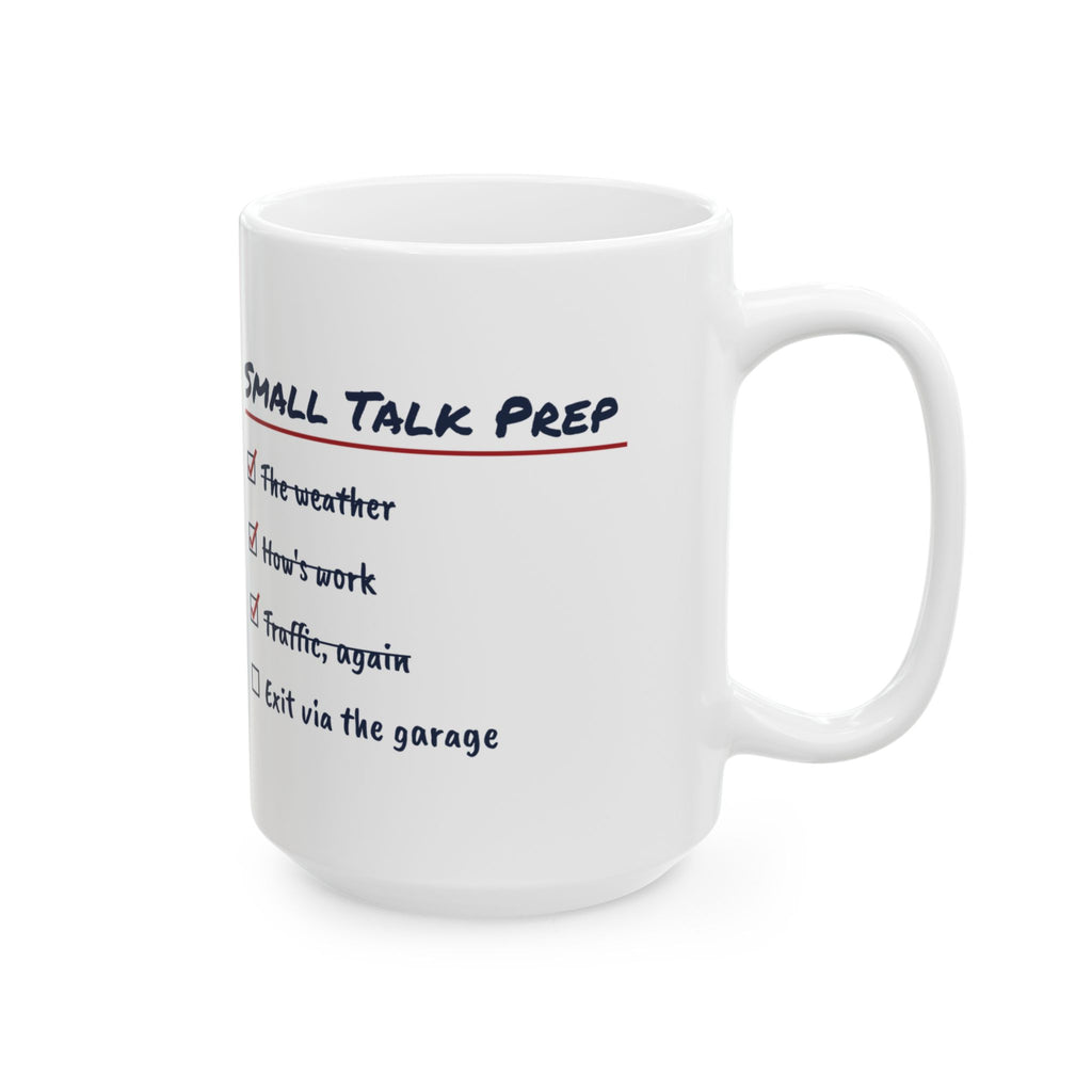 Funny Christmas Coffee Mug Small Talk Prep Checklist For Introverts