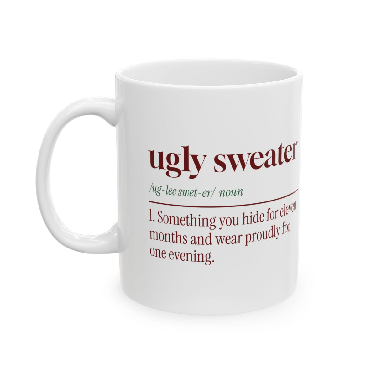Funny Ugly Christmas Sweater Coffee Mug Dictionary Definition