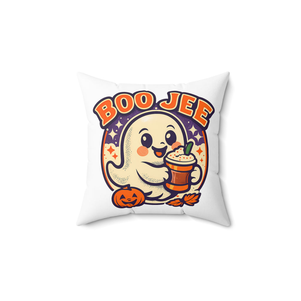 Boo Jee Funny Ghost Pumpkin Spice Throw Pillow