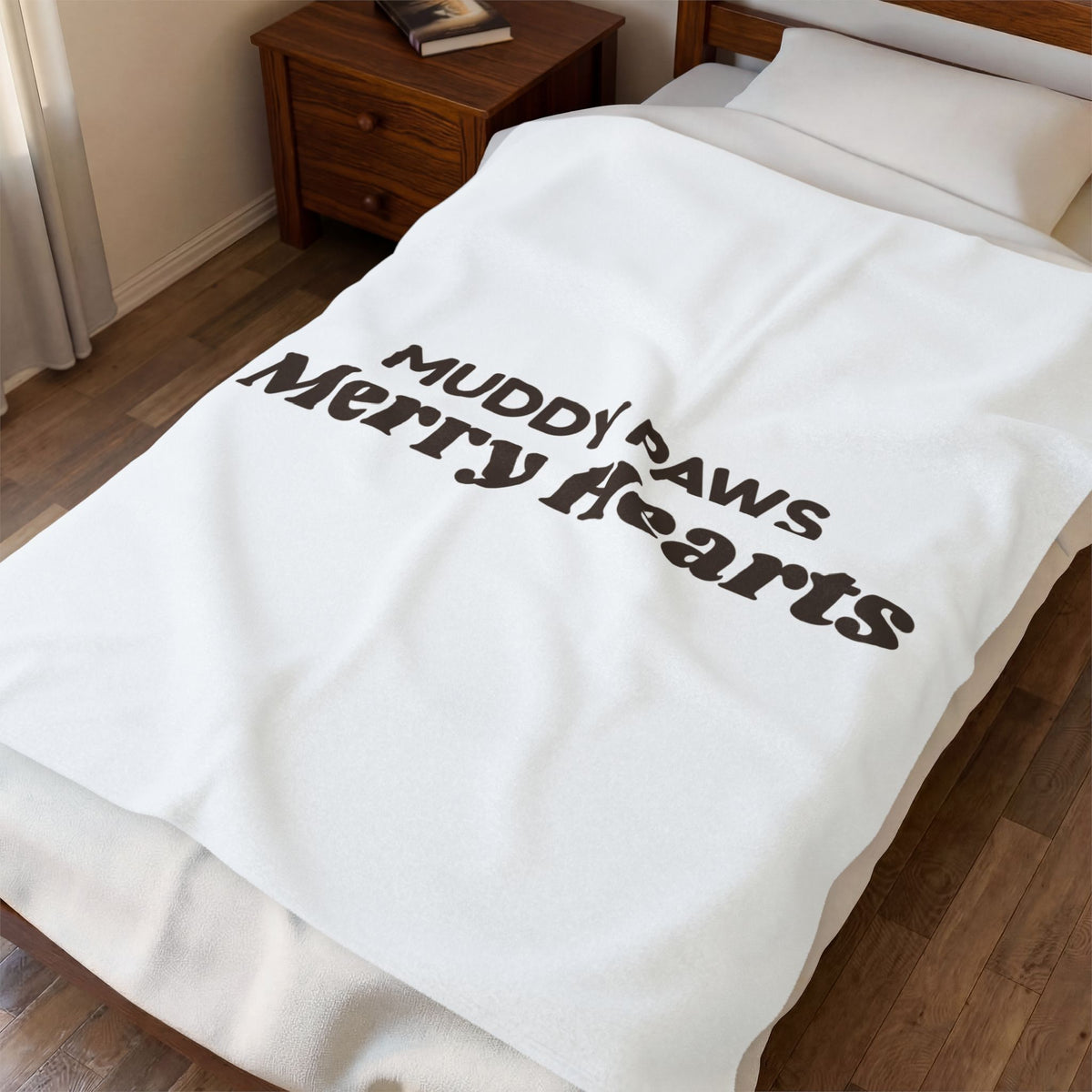 Christmas Dog Throw Blanket Muddy Paws Merry Hearts For Dog Lovers